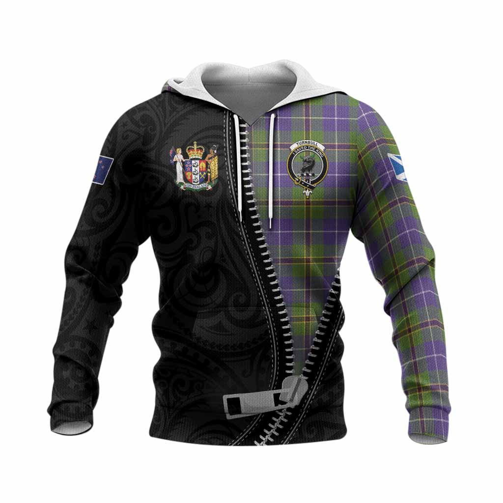 Turnbull Tartan Knitted Hoodie New Zealand Pattern Unique Zipper Stylized