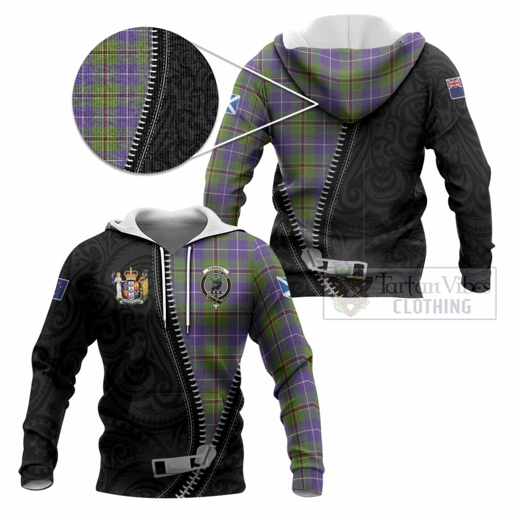 Turnbull Tartan Knitted Hoodie New Zealand Pattern Unique Zipper Stylized