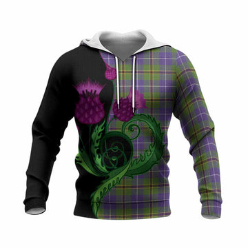 Turnbull Tartan Knitted Hoodie Traditional Scottish Thistle