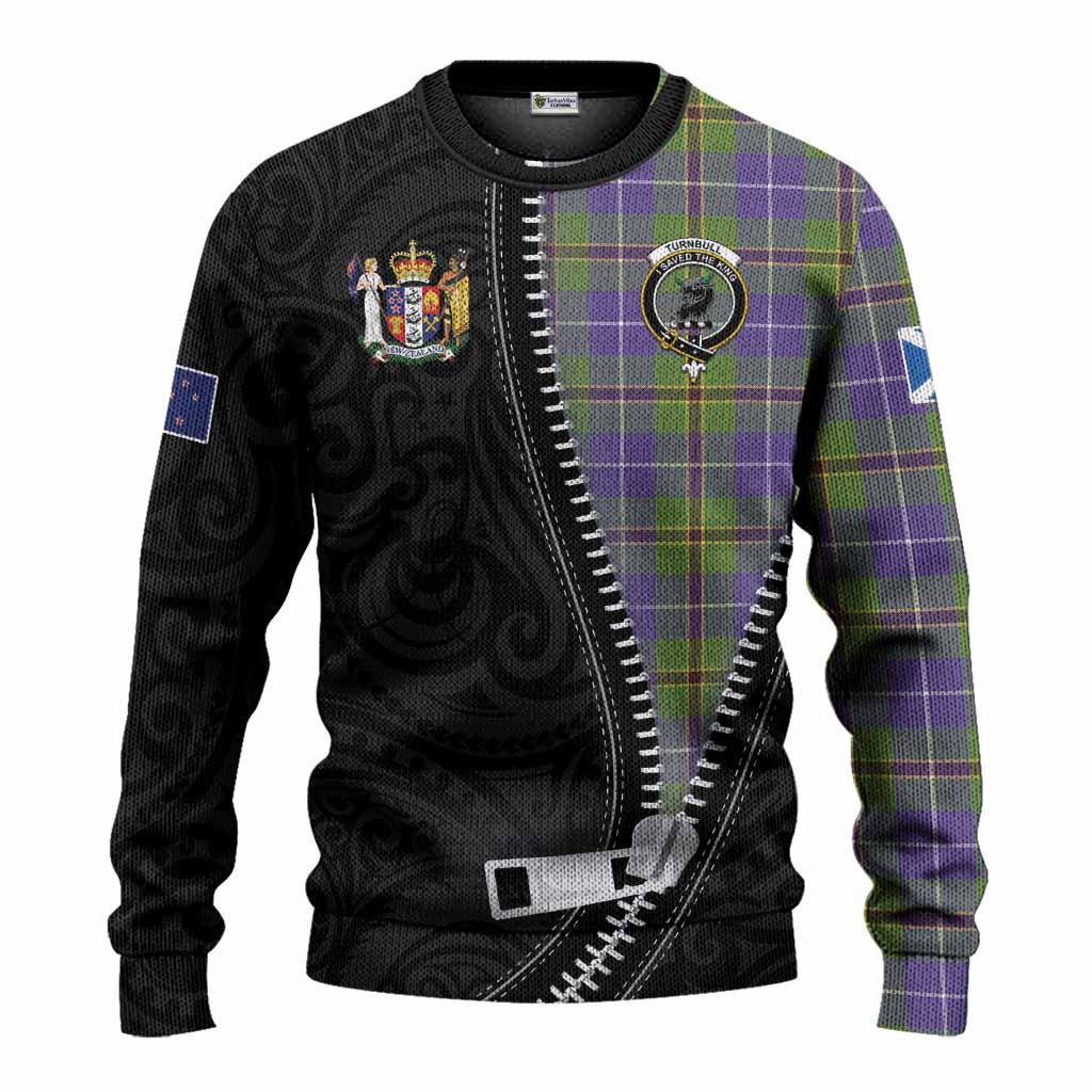 Turnbull Tartan Knitted Sweater New Zealand Pattern Unique Zipper Stylized