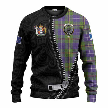 Turnbull Tartan Knitted Sweater New Zealand Pattern Unique Zipper Stylized