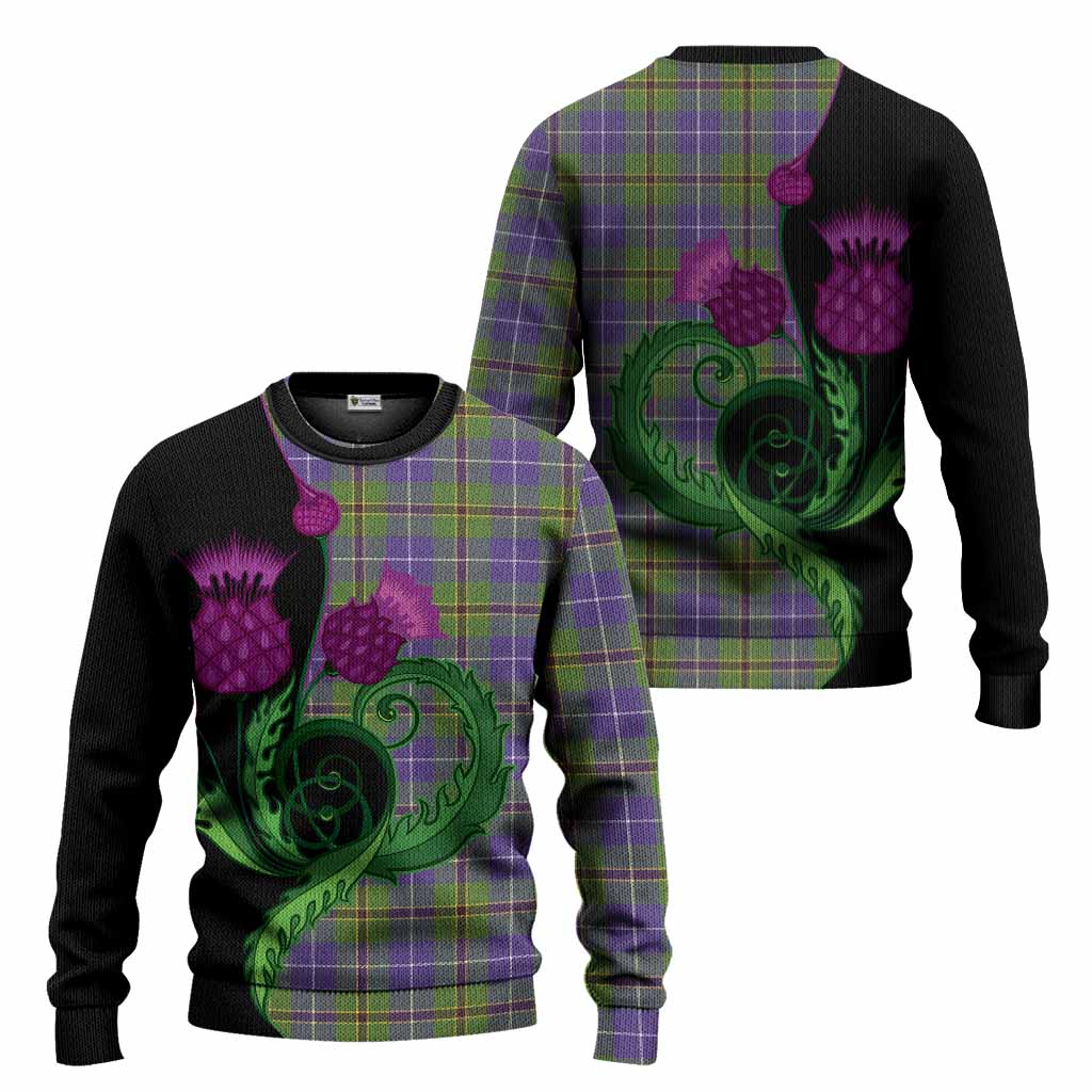 Turnbull Tartan Knitted Sweater Traditional Scottish Thistle