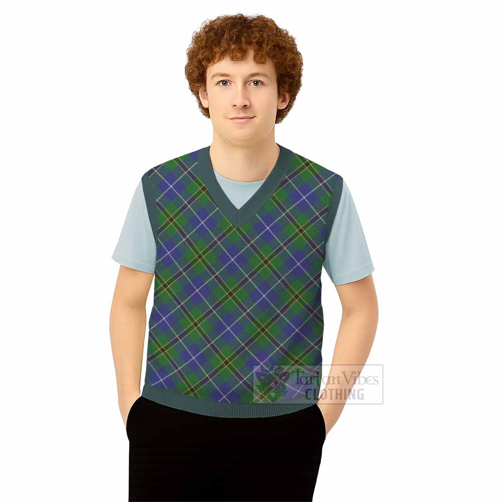 Turnbull Tartan  Knitted V-Neck Vest Cross Style
