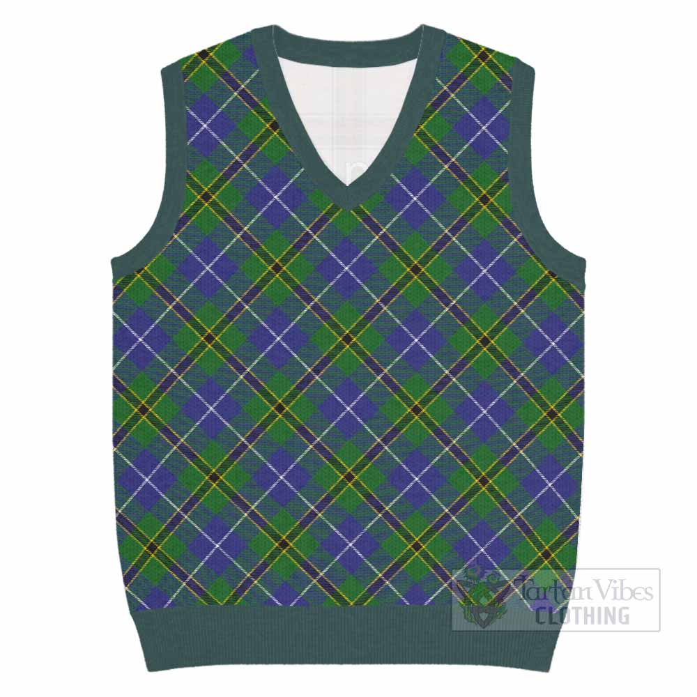 Turnbull Tartan  Knitted V-Neck Vest Cross Style