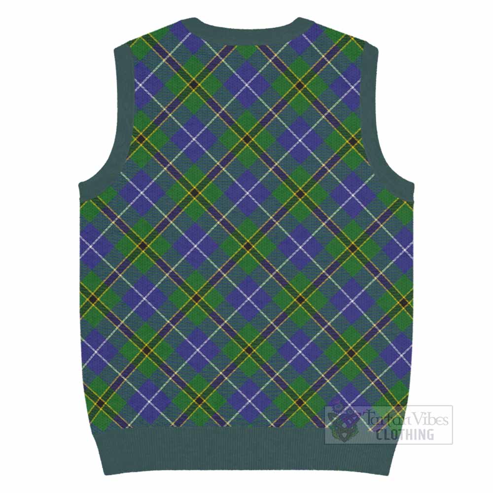 Turnbull Tartan  Knitted V-Neck Vest Cross Style