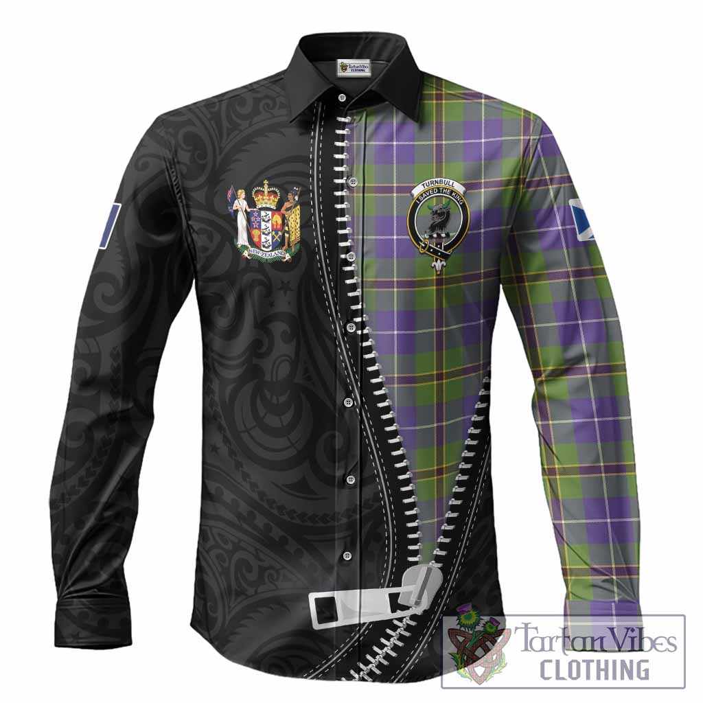 Turnbull Tartan Long Sleeve Button Shirts New Zealand Pattern Unique Zipper Stylized