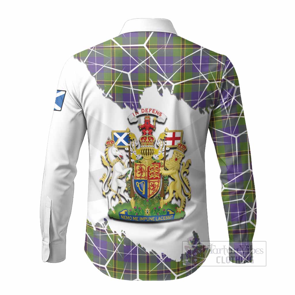 Turnbull Tartan Long Sleeve Button Shirts with Family Crest and Lion Rampant Grunge Style