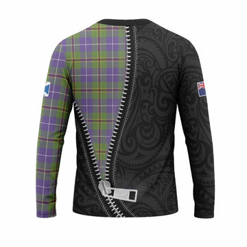 Turnbull Tartan Long Sleeve T-Shirt New Zealand Pattern Unique Zipper Stylized
