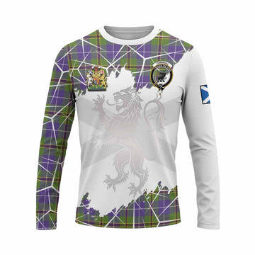 Turnbull Tartan Long Sleeve T-Shirt with Family Crest and Lion Rampant Grunge Style