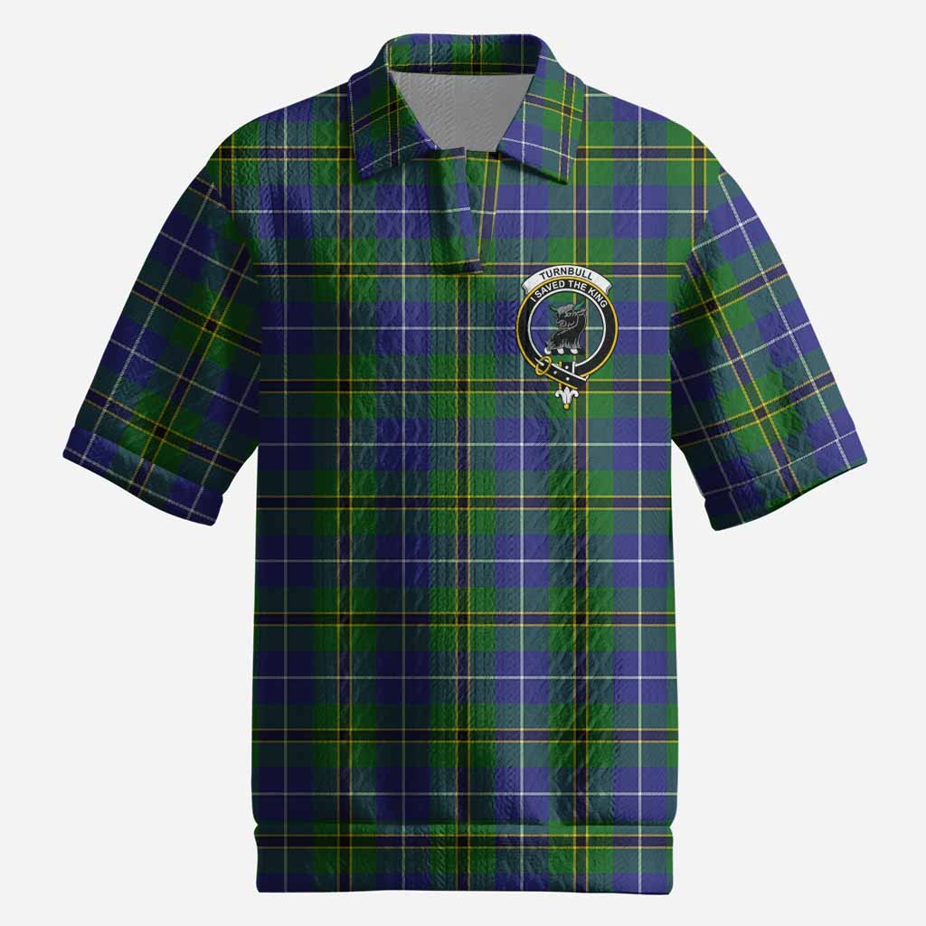 Turnbull Tartan Men’s Polo Sweater Top with Family Crest
