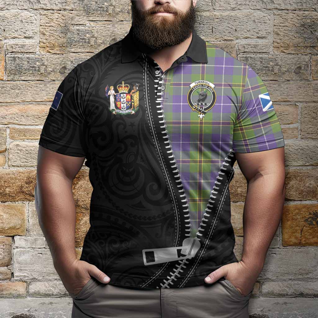 Turnbull Tartan Polo Shirt New Zealand Pattern Unique Zipper Stylized