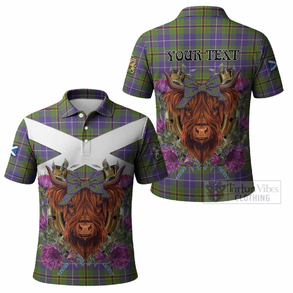 Turnbull Tartan Polo Shirt Scottish Thistle Heilan Coo