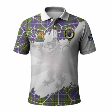 Turnbull Tartan Polo Shirt with Family Crest and Lion Rampant Grunge Style