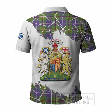 Turnbull Tartan Polo Shirt with Family Crest and Lion Rampant Grunge Style