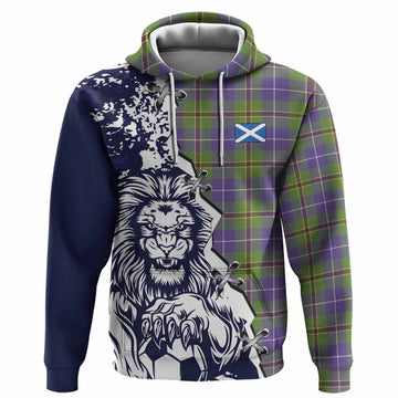 Turnbull Tartan Scottish Hoodie Angry Lion With Soccer Ball Style
