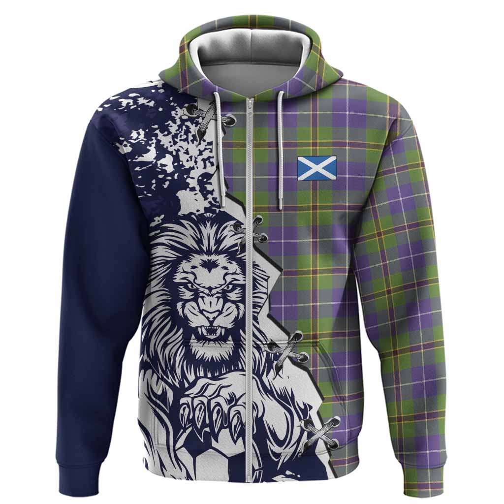 Turnbull Tartan Scottish Hoodie Angry Lion With Soccer Ball Style