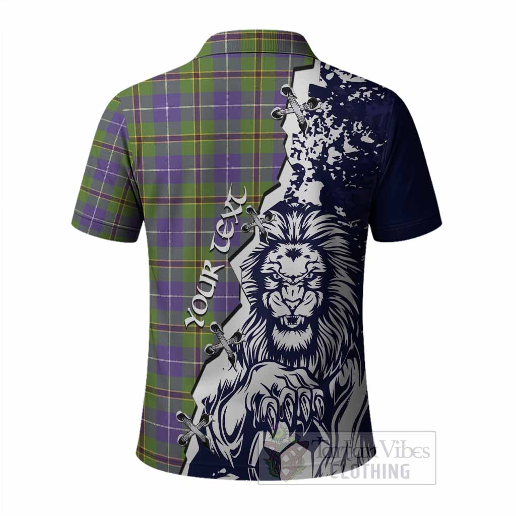 Turnbull Tartan Scottish Polo Shirt Angry Lion With Soccer Ball Style