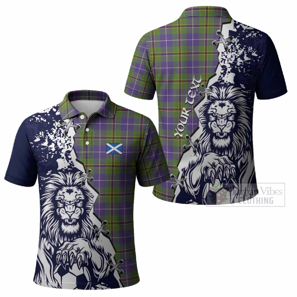 Turnbull Tartan Scottish Polo Shirt Angry Lion With Soccer Ball Style