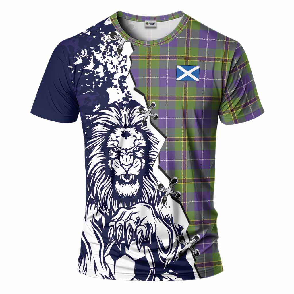 Turnbull Tartan Scottish T-Shirt Angry Lion With Soccer Ball Style