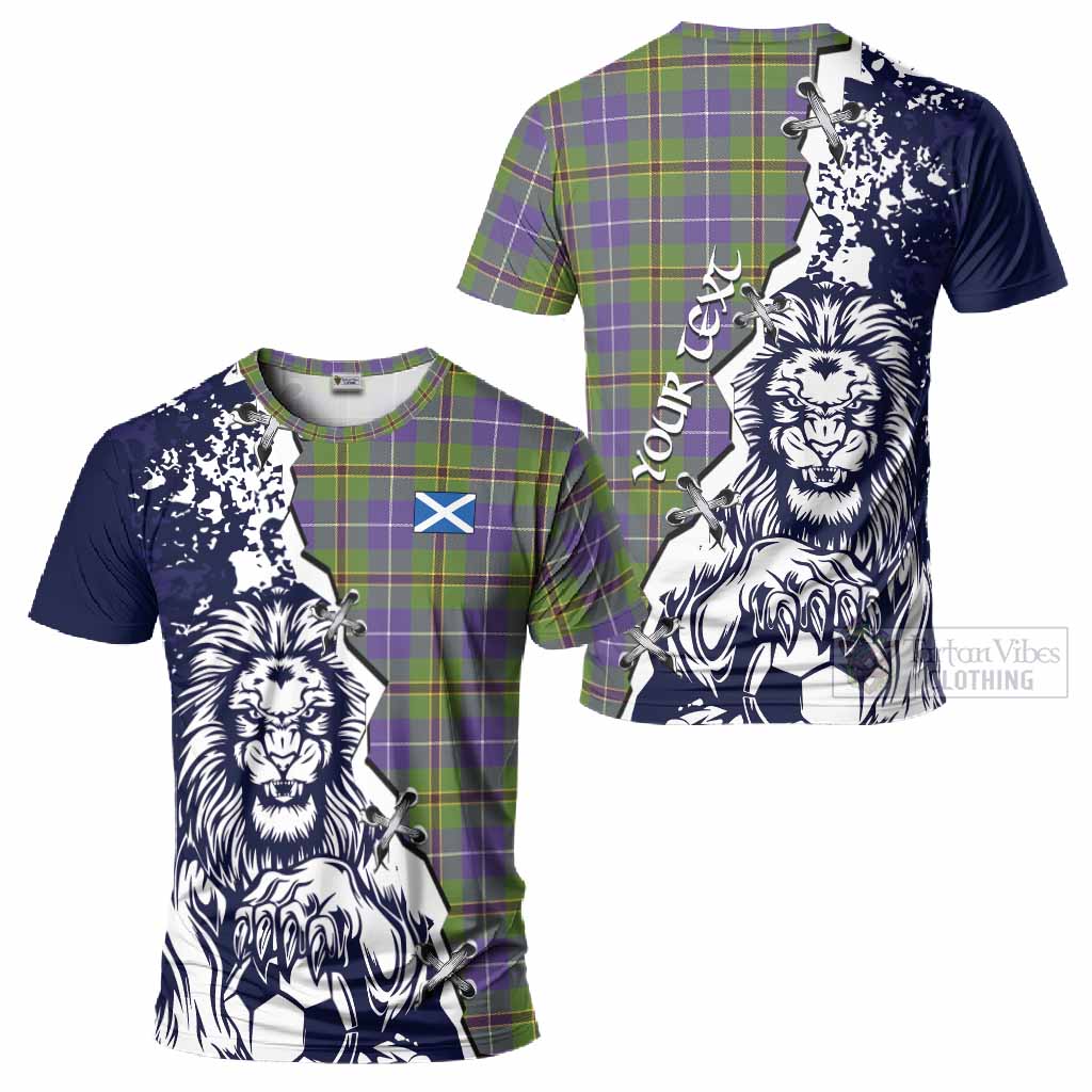 Turnbull Tartan Scottish T-Shirt Angry Lion With Soccer Ball Style