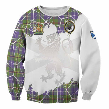 Turnbull Tartan Sweatshirt with Family Crest and Lion Rampant Grunge Style