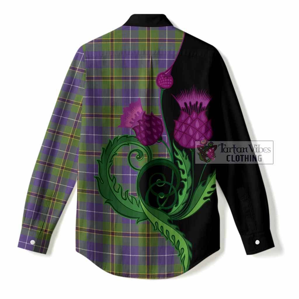 Turnbull Tartan Women Casual Shirt Traditional Scottish Thistle