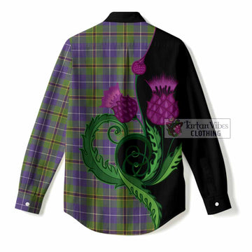 Turnbull Tartan Women Casual Shirt Traditional Scottish Thistle