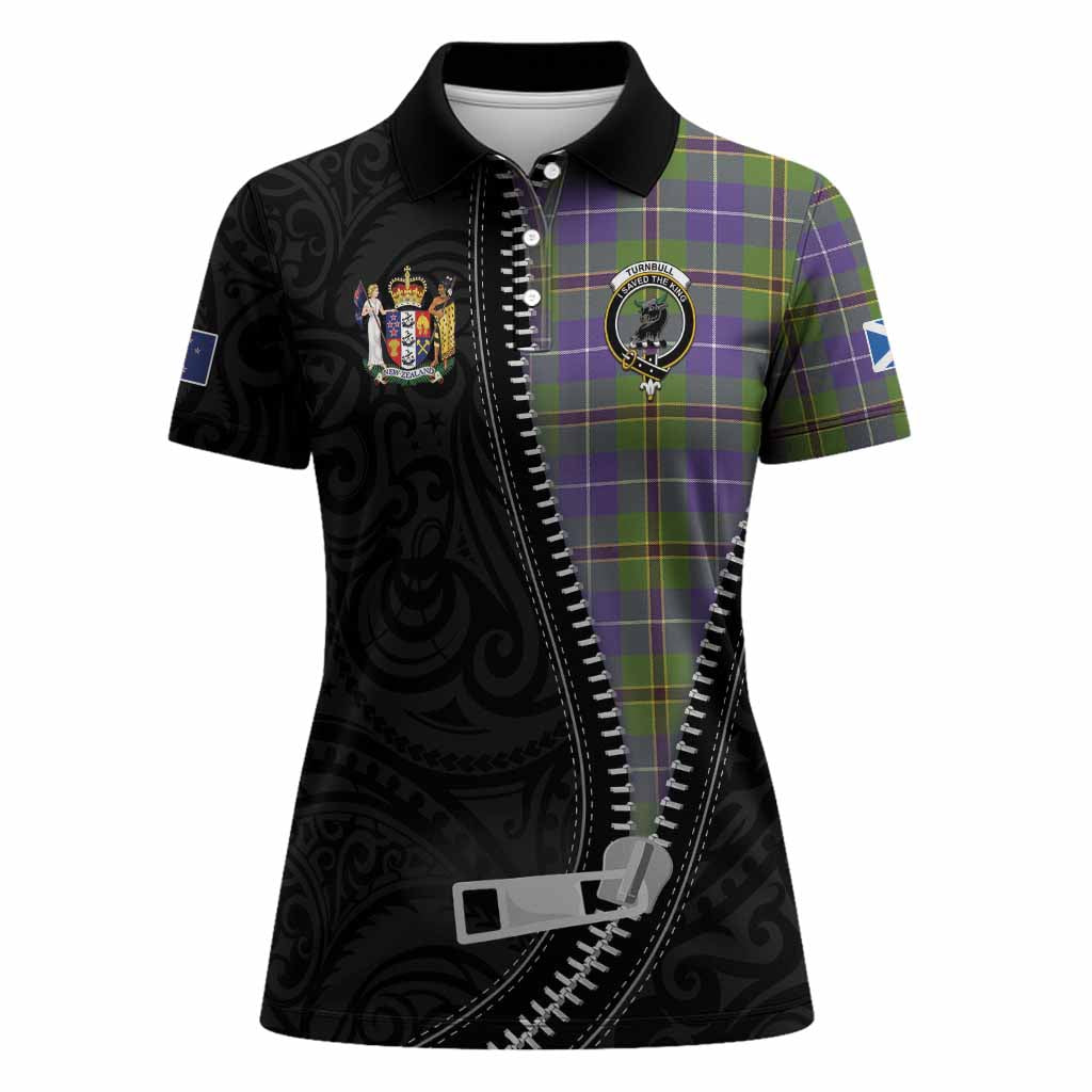 Turnbull Tartan Women Polo Shirt New Zealand Pattern Unique Zipper Stylized