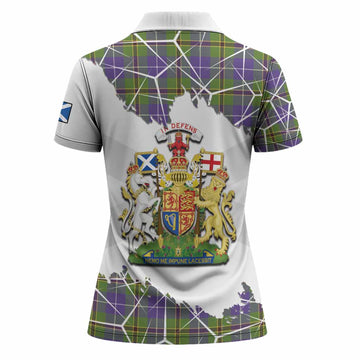 Turnbull Tartan Women Polo Shirt with Family Crest and Lion Rampant Grunge Style