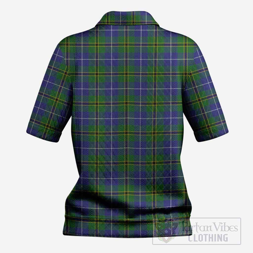 Turnbull Tartan Women’s Polo Sweater Top with Family Crest