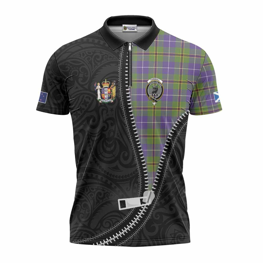 Turnbull Tartan Zipper Polo Shirt New Zealand Pattern Unique Zipper Stylized