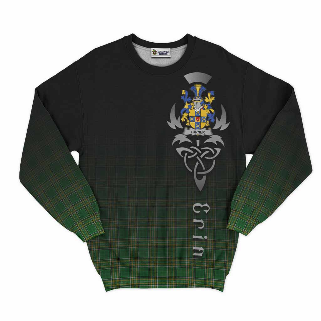 Tartan Vibes Clothing Turner Irish Clan Sweatshirt with Coat of Arms Erin Go Bragh Celtic Inspired