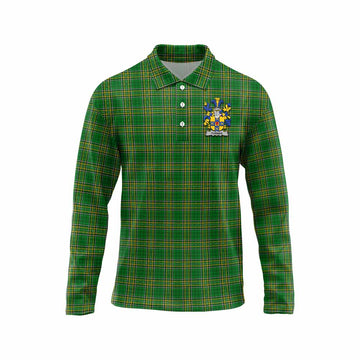 Turner Irish Clan Tartan Long Sleeve Polo Shirt with Coat of Arms Unisex - Tartan Vibes Clothing