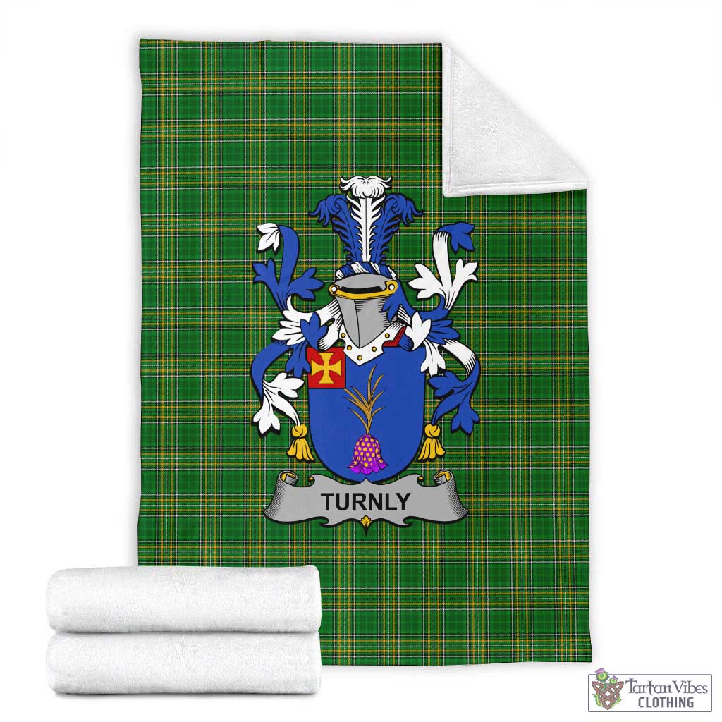 Turnly Irish Clan Tartan Blanket with Coat of Arms X-Large 59 x 79 inches 150 x 200 cm - Tartan Vibes Clothing