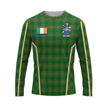 Turnly Irish Clan Coat of Arm Tartan Long Sleeve T-Shirt Flag Style