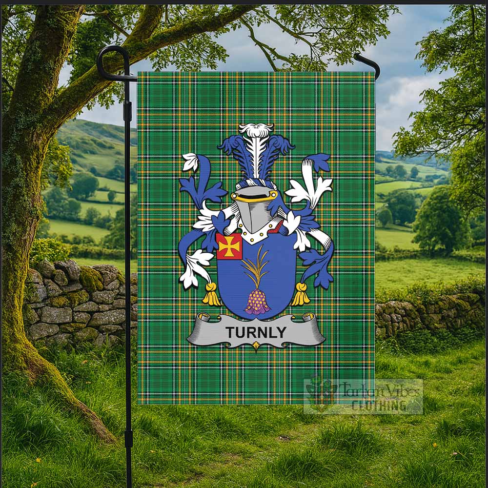 Turnly Irish Clan Tartan Flag with Coat of Arms