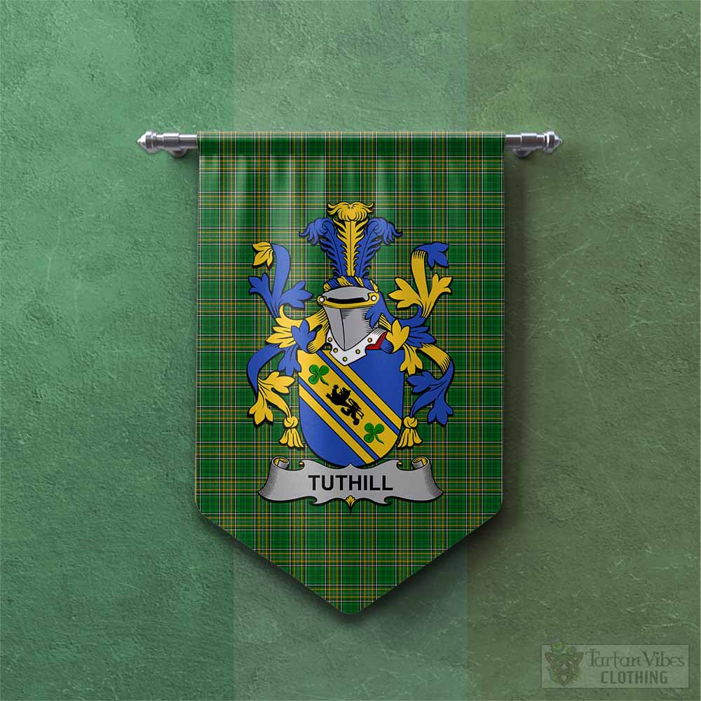 Tuthill Irish Clan Tartan Gonfalon, Tartan Banner with Coat of Arms Chevron - Tartan Vibes Clothing