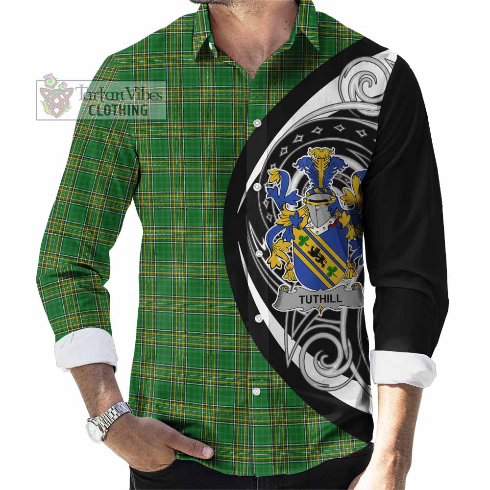 Tuthill Irish Clan Long Sleeve Button Shirt Celtic Circle Style - Tartan Vibes Clothing