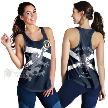 Tartan Vibes Clothing Tweedie Tartan Lion Rampant Women's Racerback Tanks – Proudly Display Your Heritage with Alba Gu Brath and Clan Name