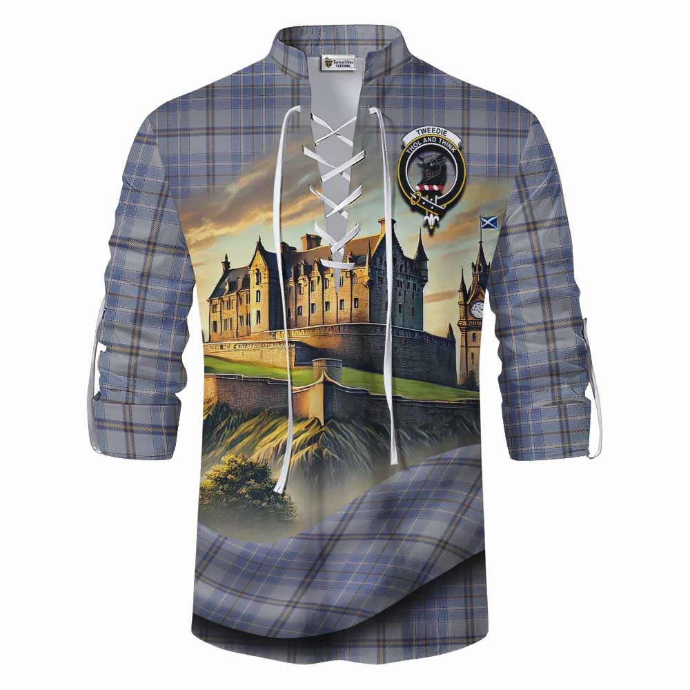 Tartan Vibes Clothing Tweedie Tartan Family Crest Ghillie Kilt Shirt with Scottish Ancient Castle Style