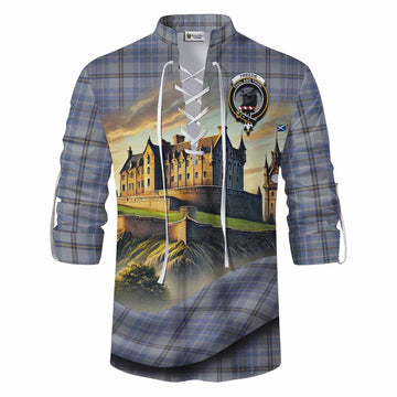 Tartan Vibes Clothing Tweedie Tartan Family Crest Ghillie Kilt Shirt with Scottish Ancient Castle Style