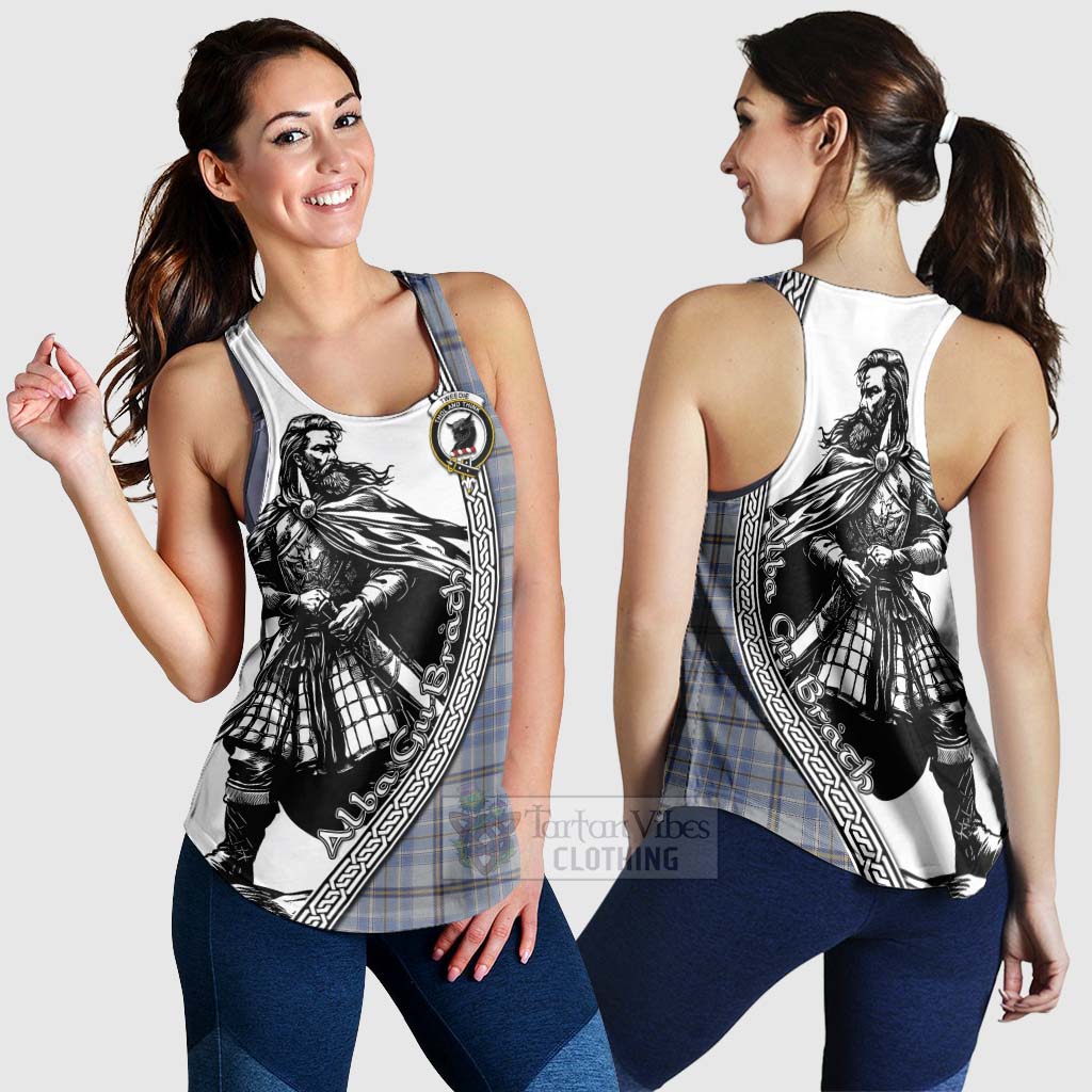 Tartan Vibes Clothing Tweedie Tartan Clan Crest Women's Racerback Tanks with Highlander Warrior Celtic Style