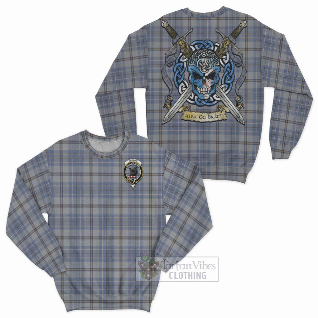 Tartan Vibes Clothing Tweedie Tartan Sweatshirt with Family Crest Celtic Skull Style