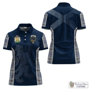Tweedie Tartan Women's Polo Shirt with Family Crest and Lion Rampant Vibes Sport Style