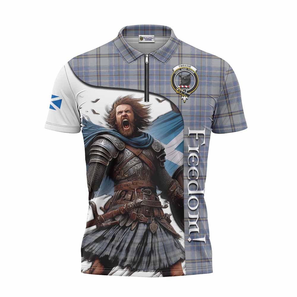 Tartan Vibes Clothing Tweedie Crest Tartan Zipper Polo Shirt Inspired by the Freedom of Scottish Warrior