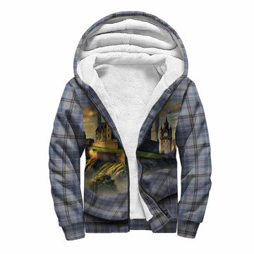 Tartan Vibes Clothing Tweedie Tartan Family Crest Sherpa Hoodie with Scottish Ancient Castle Style