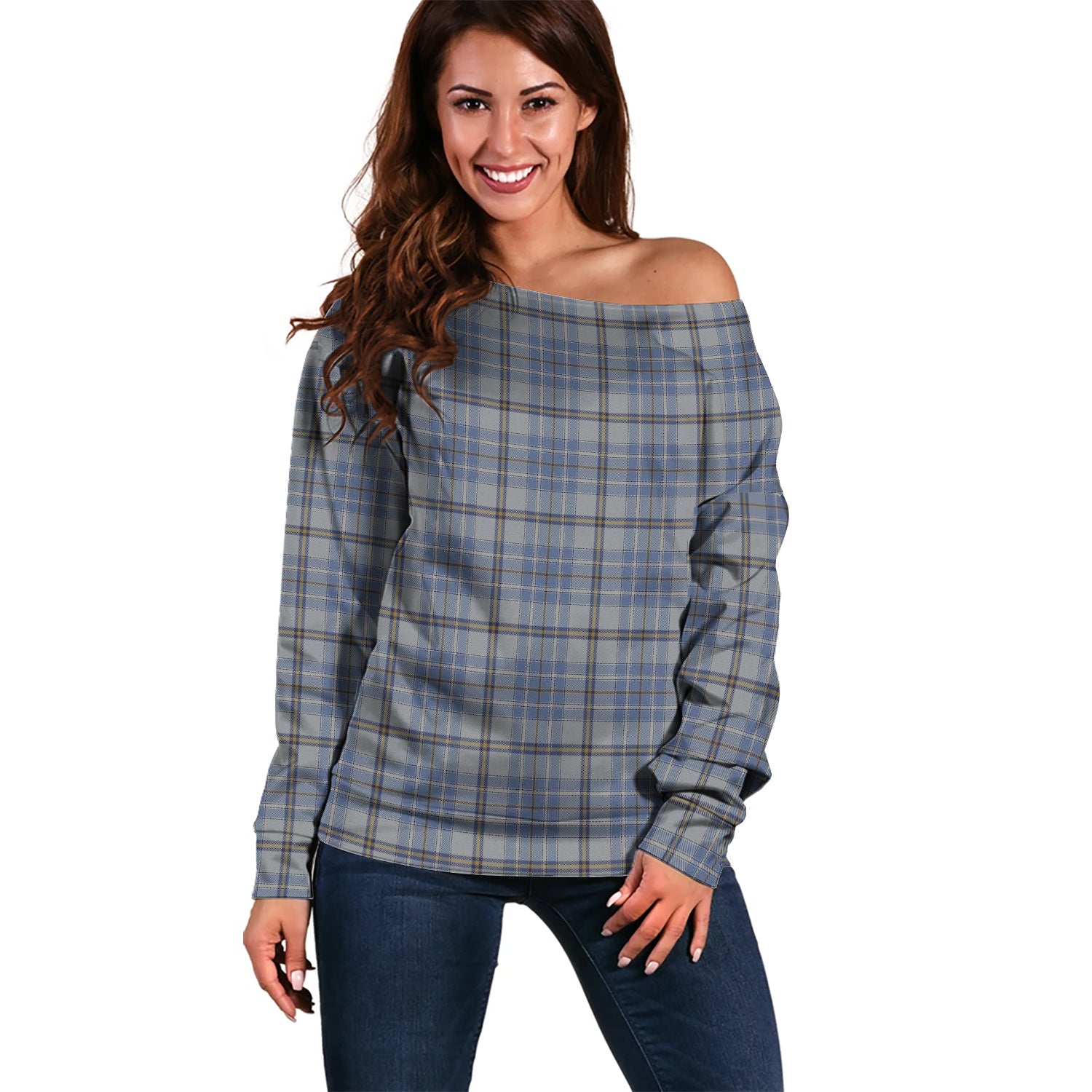 Tweedie Tartan Off Shoulder Women Sweater Women - Tartanvibesclothing Shop