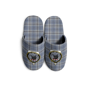 Tweedie Tartan Home Slippers with Family Crest