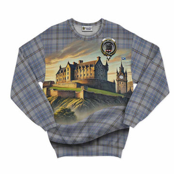 Tweedie Tartan Family Crest Sweatshirt with Scottish Ancient Castle Style