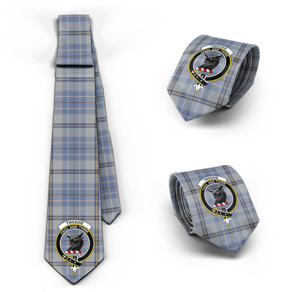 Tweedie Tartan Classic Necktie with Family Crest Necktie One Size - Tartan Vibes Clothing